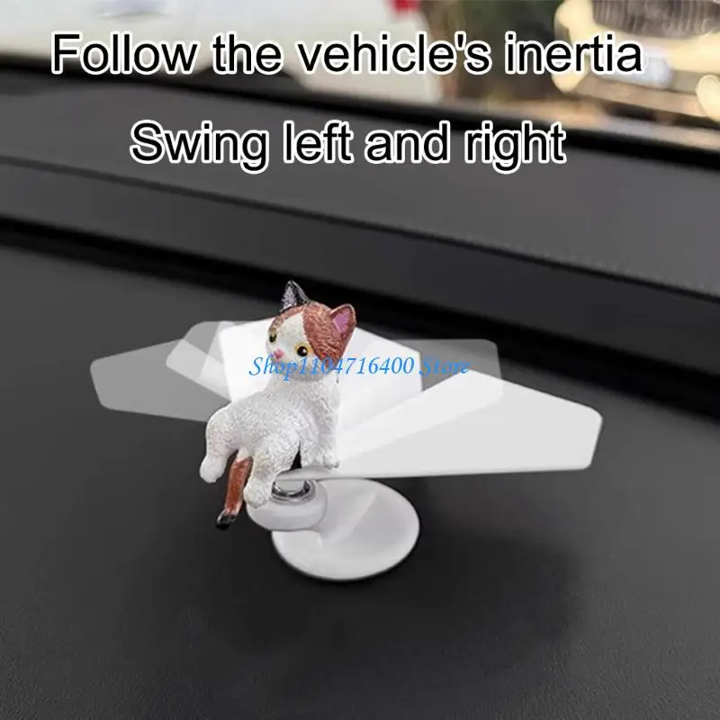 y1gd Dynamic Rotating Aircraft Car Dashboard Ornament Solar Drives ABS Plastic Auto Interior Decorative Piece Gift