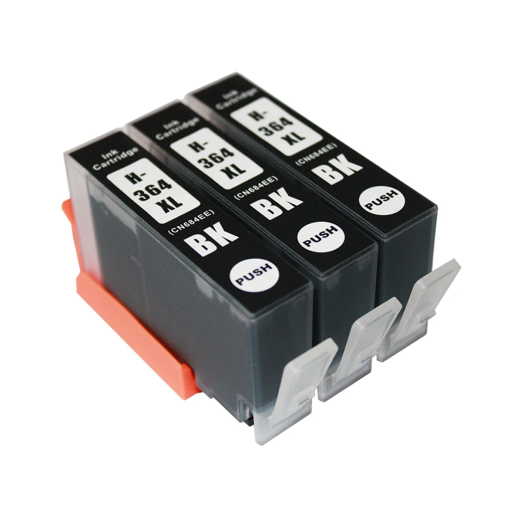 3x Compatible Black Ink Cartridges For HP 364 Photosmart 5510 5520 Deskjet 3070A 3520 Officejet 4610 4620 4622 inkjet Printer