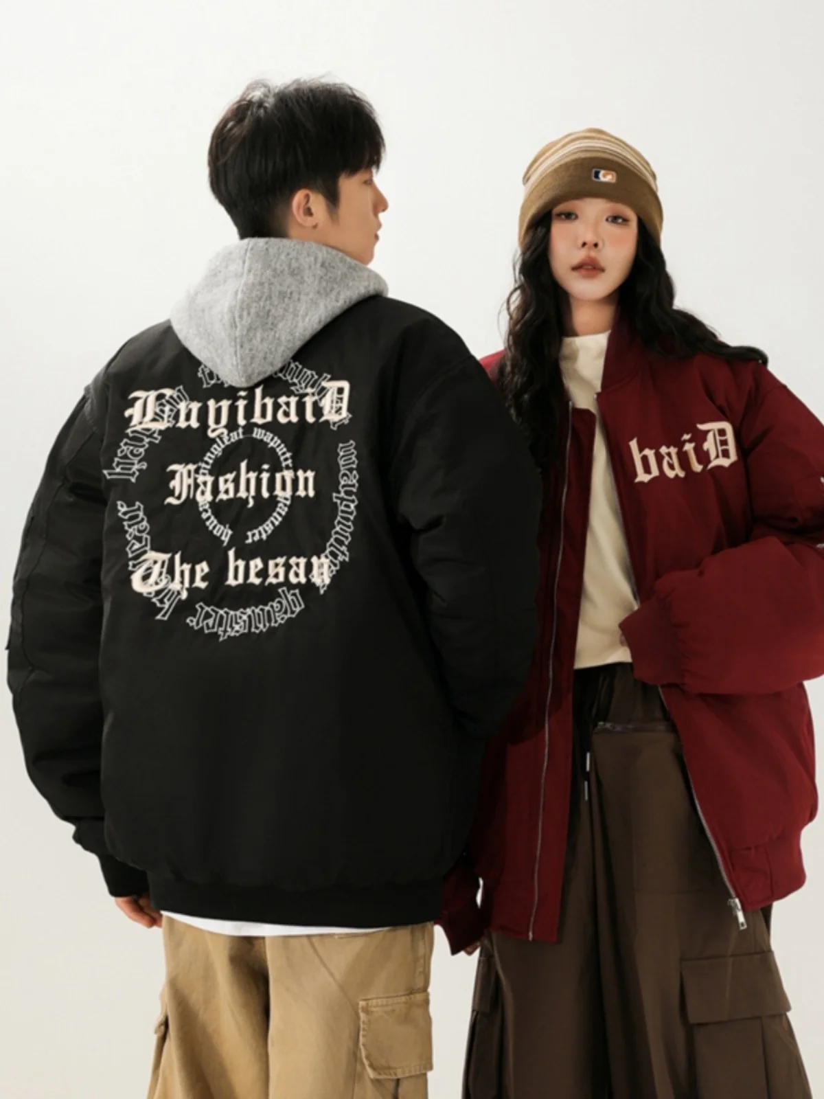 

Модный американский бейсбольный джемпер с вышивкой, мужское пальто пилота Thiened, хлопковый джет в стиле ретро для пар, свободная молодежная повседневная одежда