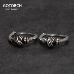 10mm Ear Bone Earrings 925 Sterling Silver Hoop Earrings For Women Ear Buckle Small Earlobe Earrings Mens Retro Punk Jewelry