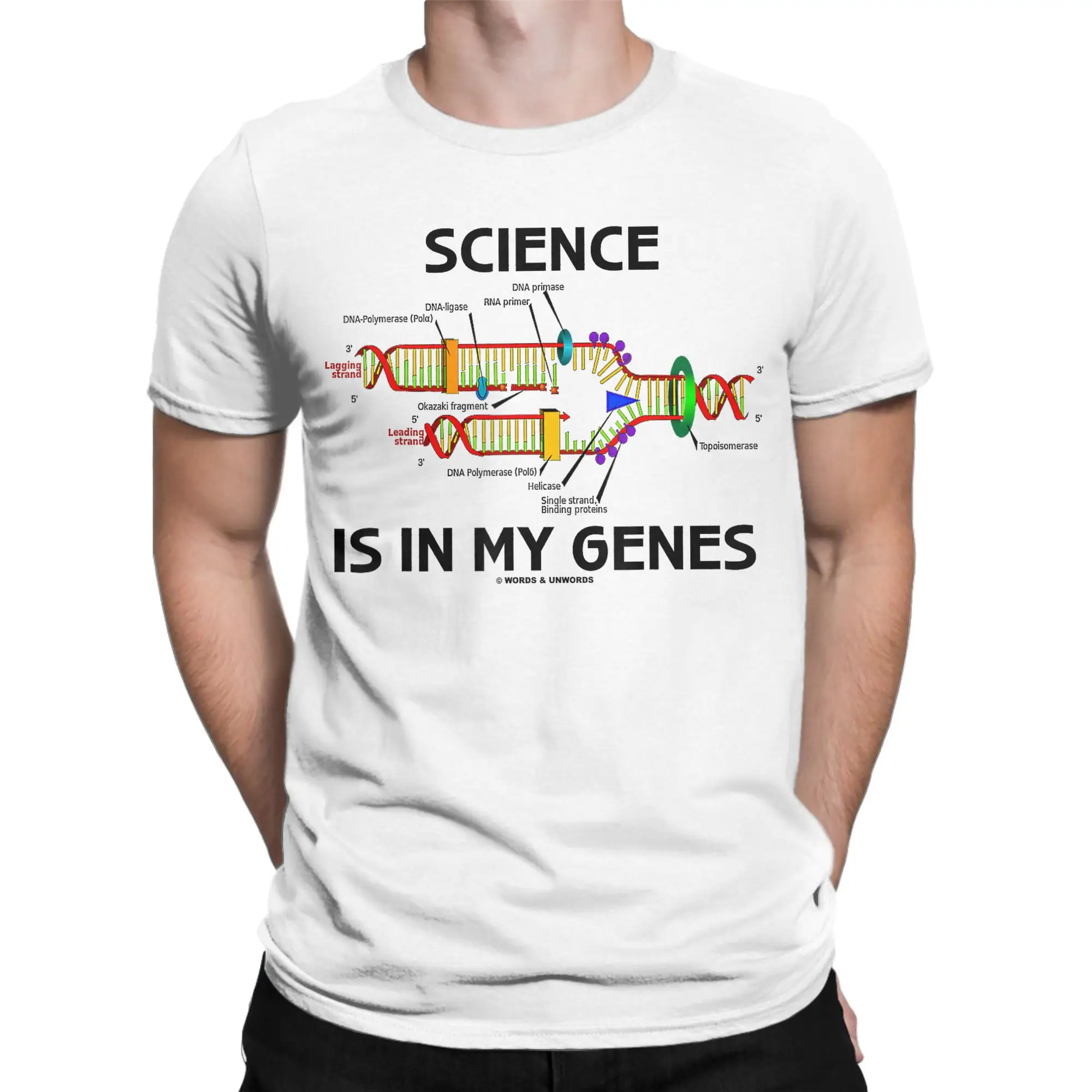 Science Is In My Genes DNA Replication Genetics T-Shirt For Men's Summer Street Style T Shirts O Neck Tee Shirt Oversize Clothes