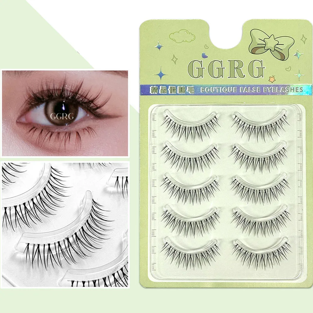 5-pair Manga Eye A Shaped False Eyelashes Wet Lashes Thick Manhua Spiked Eyelashes Naturally Soft Douyin Makeup Lash Extension