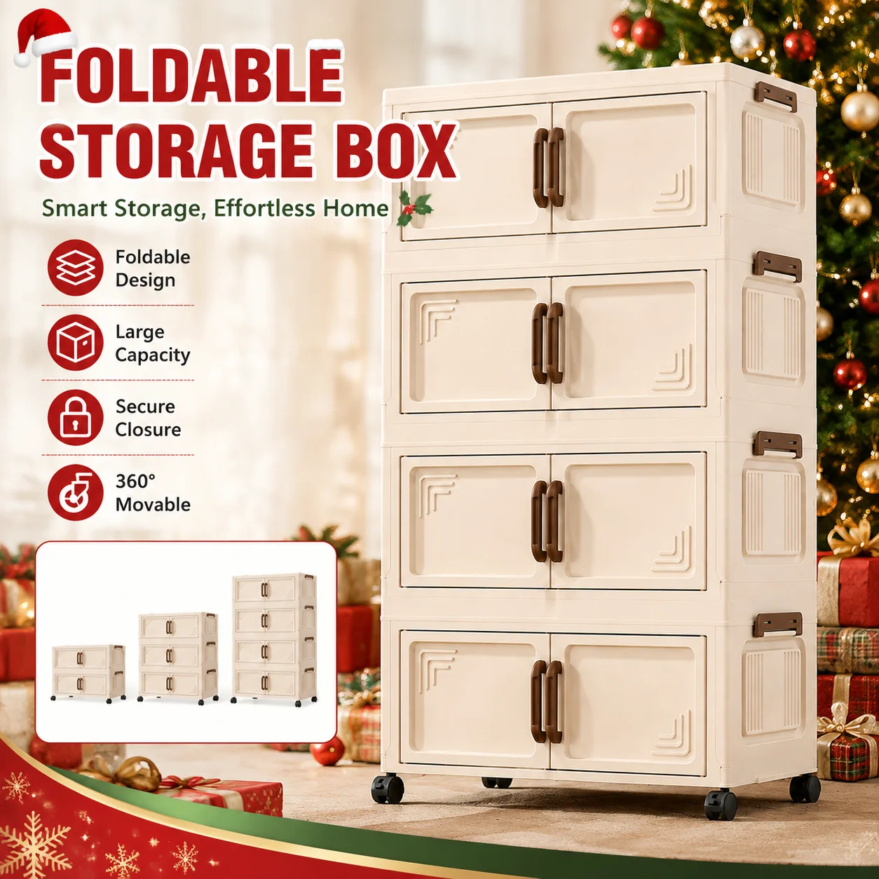 88/68/23cm Length Multifunction Storage Cabinet Large Capacity Foldable Easy-to-Install Storage Box Dustproof Wardrobe