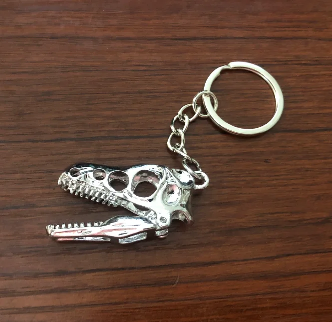 Gothic T Rex Skull Tyrannosaurus Keychain Dinosaur Trex Punk Cranium Dino Mouth Moveable Goth Jewelry