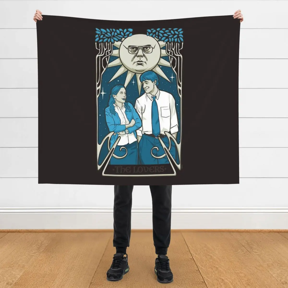 

The Office Pam and Jim Lovers Tarot Card Throw Blanket Sofa Quilt Blankets Sofas Of Decoration halloween bed plaid Blankets