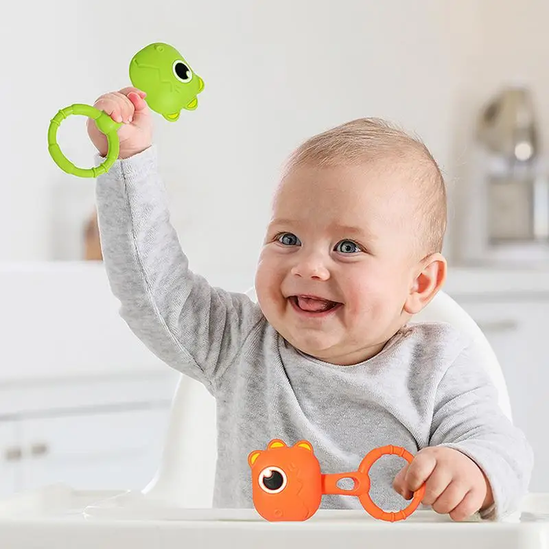 Giocattoli sensoriali per bambini bambini colorati giocattoli sensoriali giocattoli per neonati sonaglio compatto in Silicone per 6-12 mesi incoraggia la buonanotte