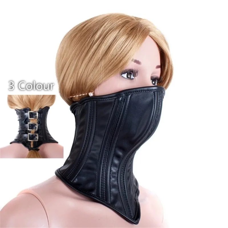 

Фетиш-костюмы сексуального мягкого корсета из искусственной кожи с пряжкой на спине для воротника для косплея
