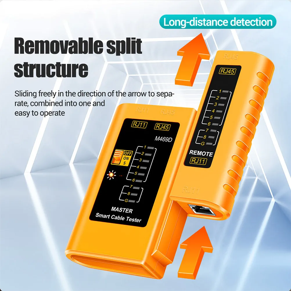 Pc Network Wire Tester Multi-Function Adjustable Speed Long Distance Ethernet Cable Test Tool High Durability Plastic Network