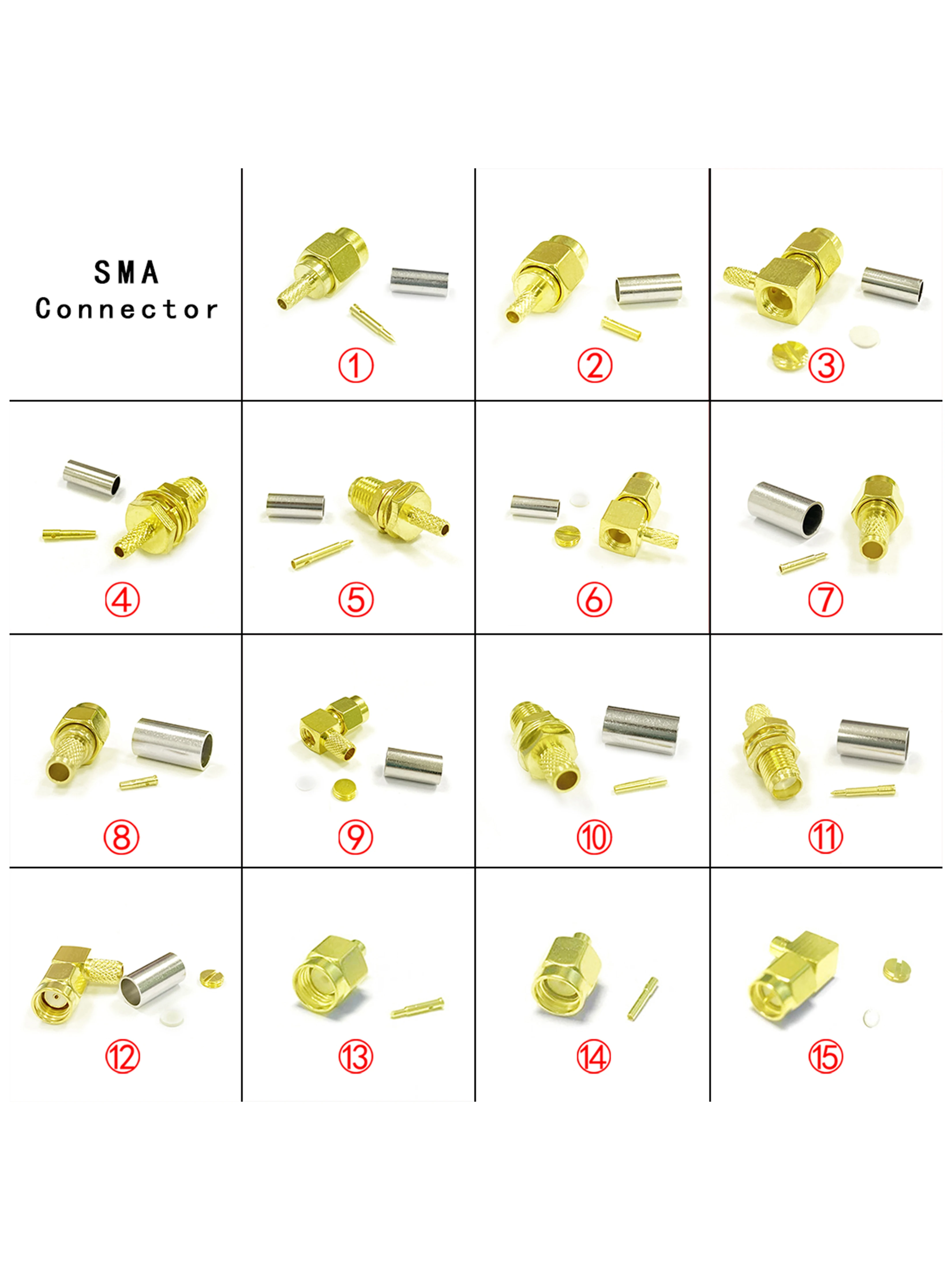 Connecteur coaxial RF SMA mâle/femelle, pour câble RG316, RGAnthRG58, RG142, prix de gros, 1 pièce