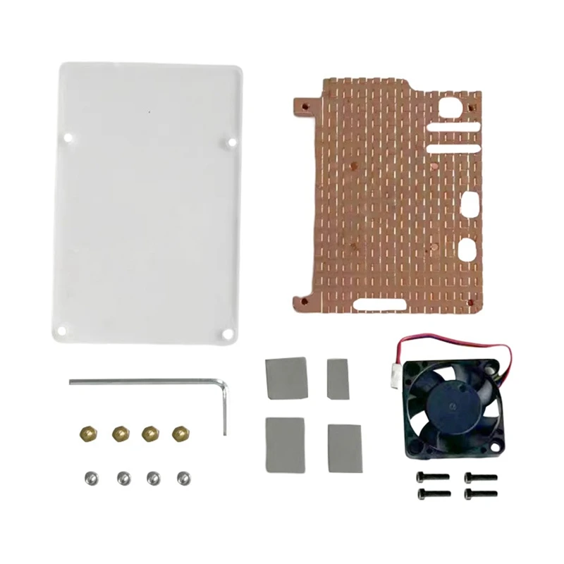 Pure Copper Heatsink for Raspberry Pi 5 with 4-Wire PWM Speed Control Cooling Fan Heatsink