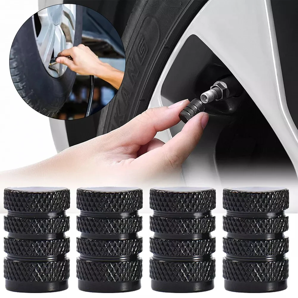 

4pcs Universal Car Parts Wheel Nipple Caps Tire Valve Stem Valve Caps Metal Thread Tyre Dust Cover Auto Exterior Accessories