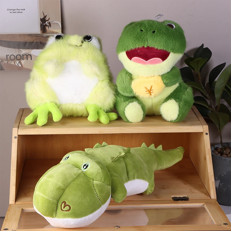 

Soft Stuffed Cartoon Frog Crocodile Plush Doll; Adorable Decorative Pillow; Great Child's Birthday Gift