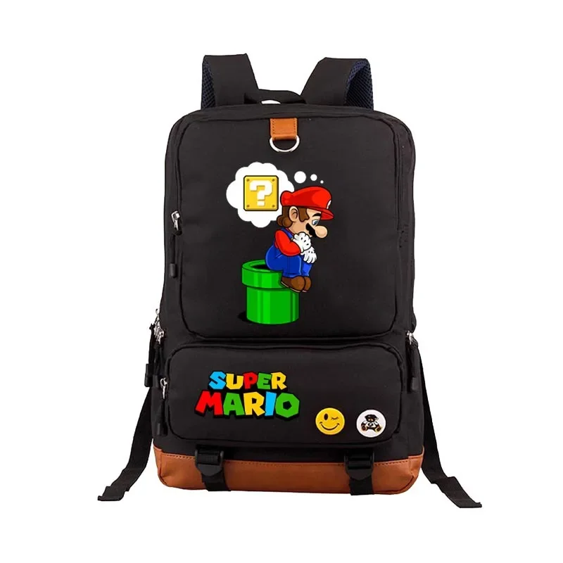 Game Super Mario Mario Backpack Student School Bag Youth Backpack Elementary and Middle School Students Casual Backpack