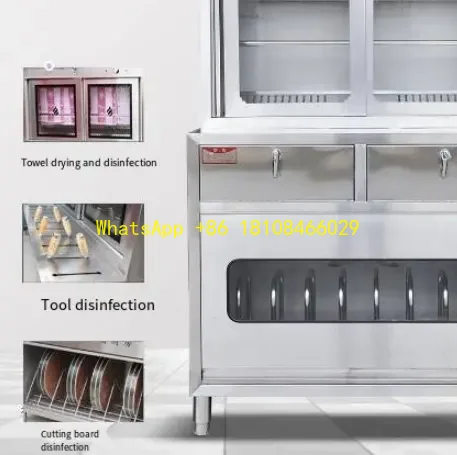 غرفة غسل الصحون كأس منشفة معدات التنظيف باب مزدوج تطهير خزانة أدوات المائدة ومطعم تخزين الكتان #1