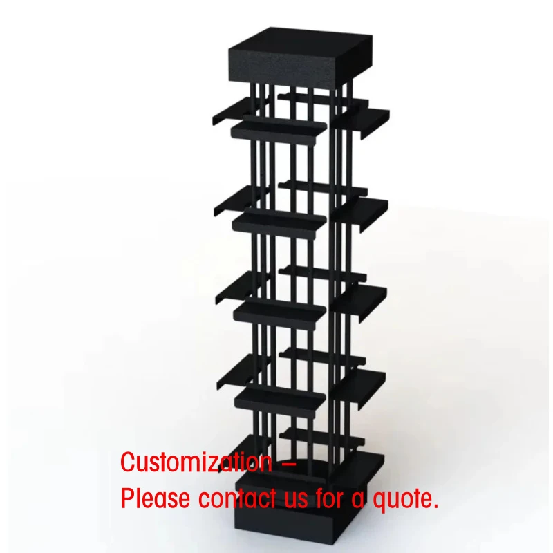custom.Custom Metal Floor Standing 20 Shoes With 4 Sides and Shelves 360 Rotating Shoe Rack Metal Shelf Display Rack