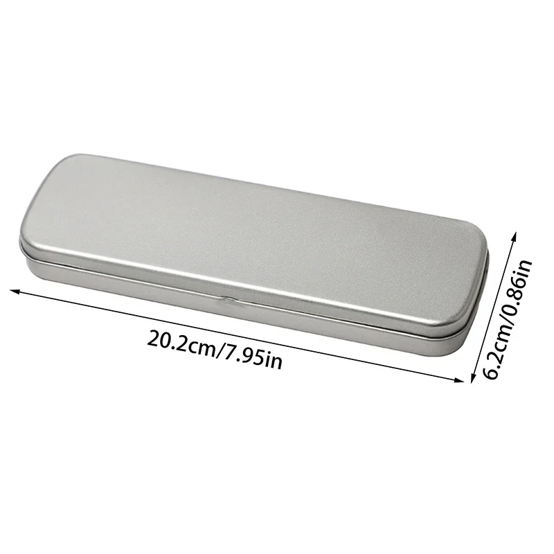 Iron Box Versatile Metal Pencil Stationery Students Spacious Rectangular Pen Case
