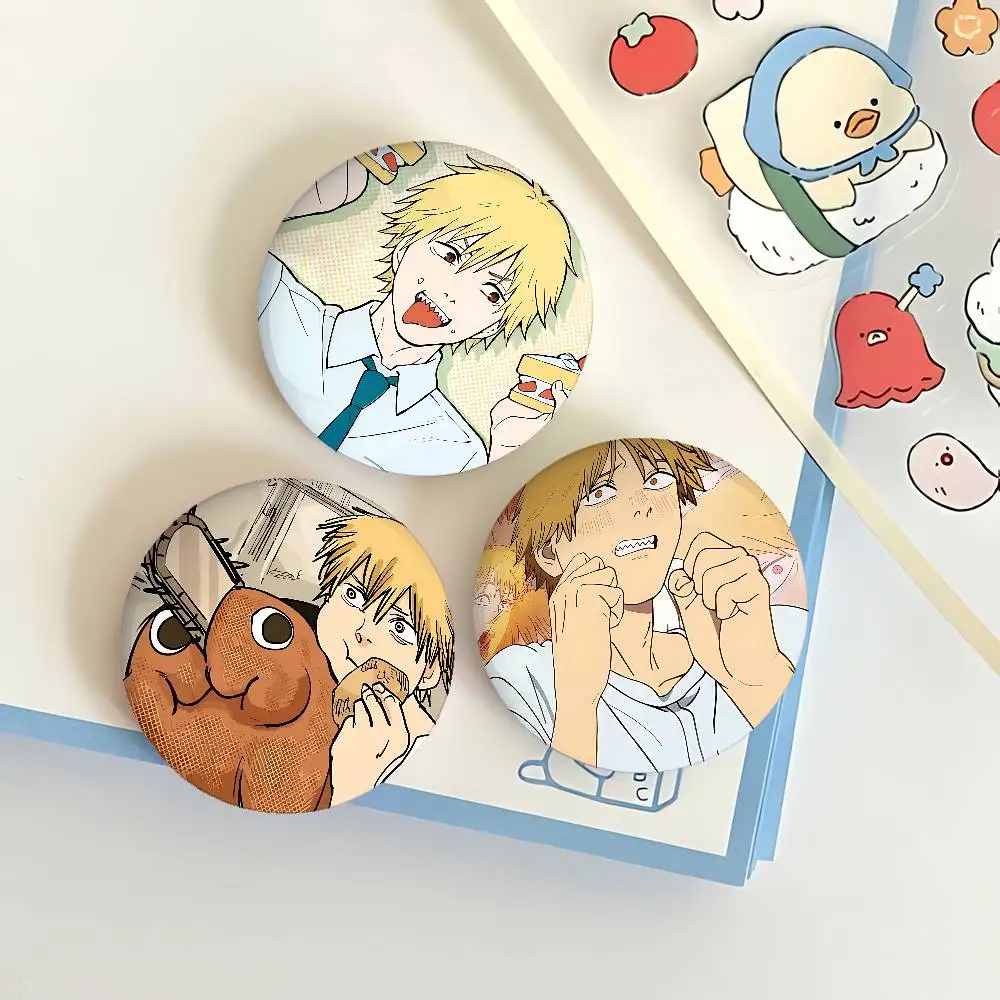 Denji Icon Badges Fashion New Hip Hop Versatile Round Metal Badge Cartoon Pin Gift Wholesale