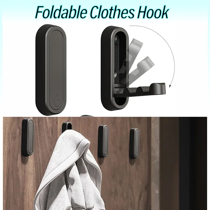 1PC for RV Bathroom Home Camper Caravan RV Interior Accessories Clothes Hook Aluminium Alloy Foldable Clothes Hook Storage