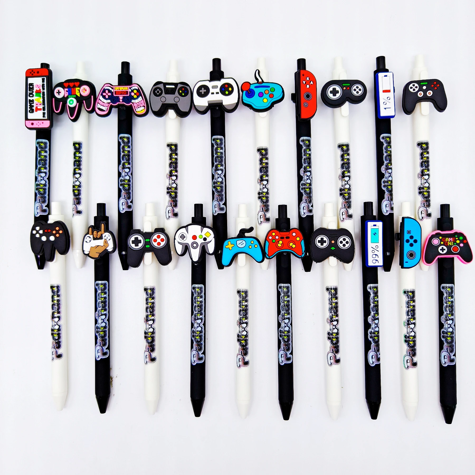 

10 шт./13 шт., шариковая ручка для моделирования геймпада, черно-белая серия, гелевая ручка, офисные канцелярские принадлежности, подарочная ручка для письма, шариковая ручка