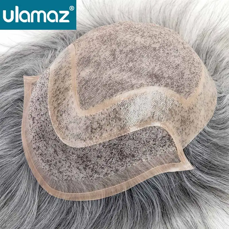 Lace Front Wig Man Mono Toupee Men's Wig Around Poly Skin Male Hair Prosthesis Natural Mens Hair System For Men Human Hair Wigs