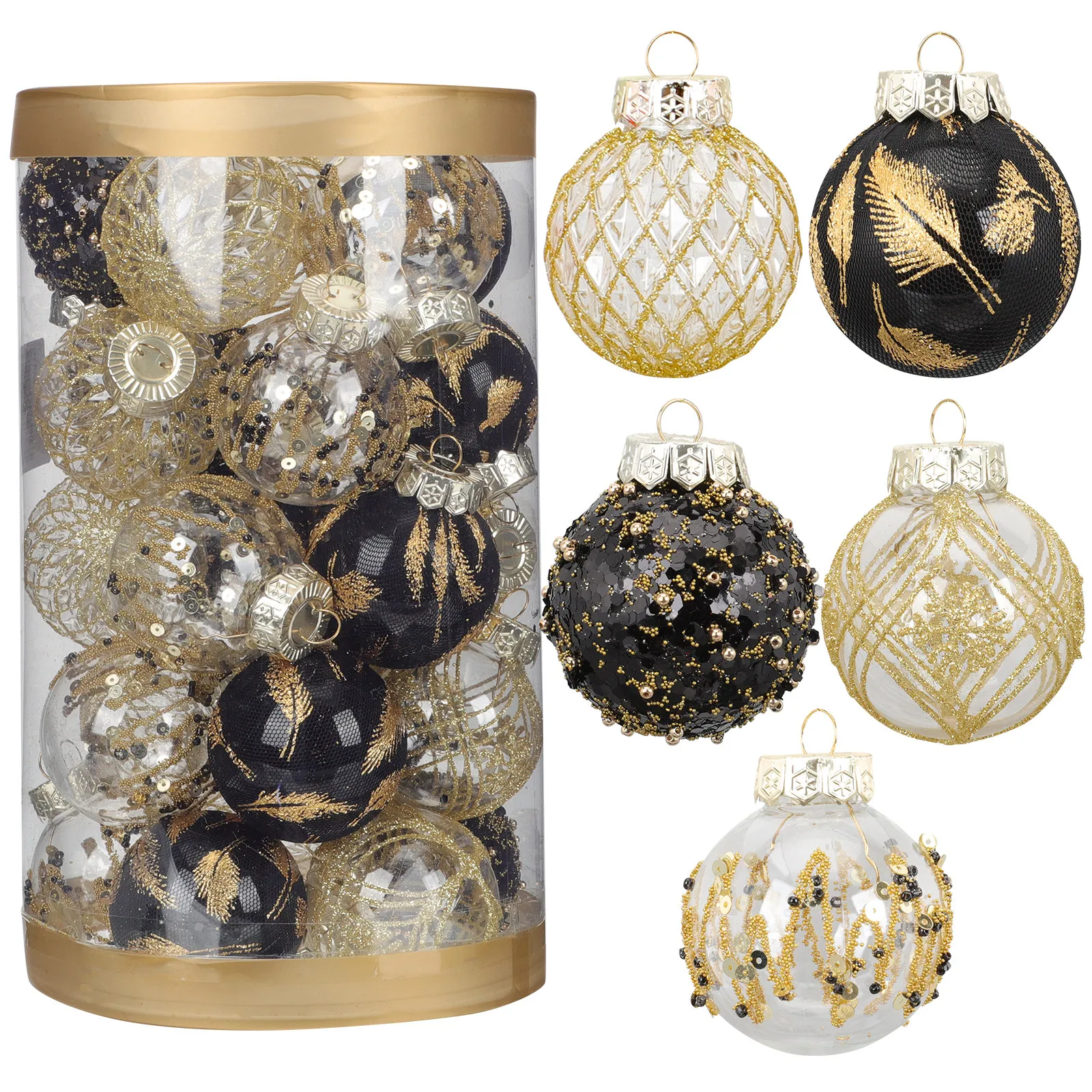 25Pcs Christmas Ball Decoration Set Festive Vivid Hanging Baubles for Tree Window Yard Garden Photo Prop Party Decor Xmas