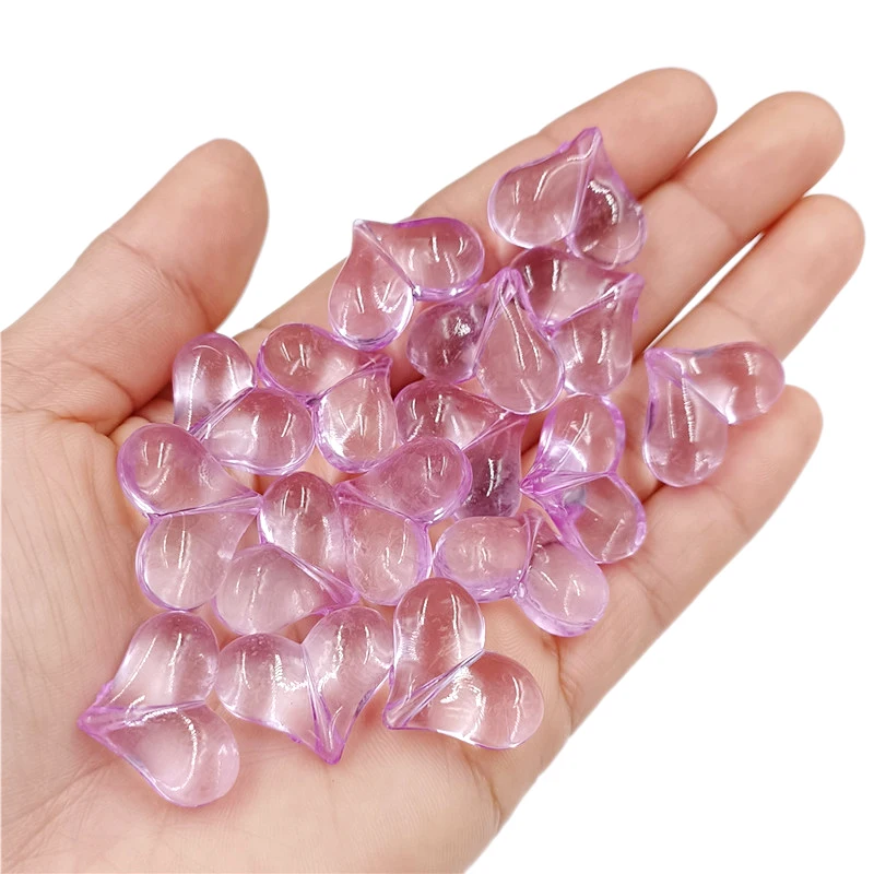 10Pcs 17 * 22mm Acrylic Transparent Heart Beads Jelly Colored DIY Cute Earrings Necklace Bracelet Craft Jewelry Keychain
