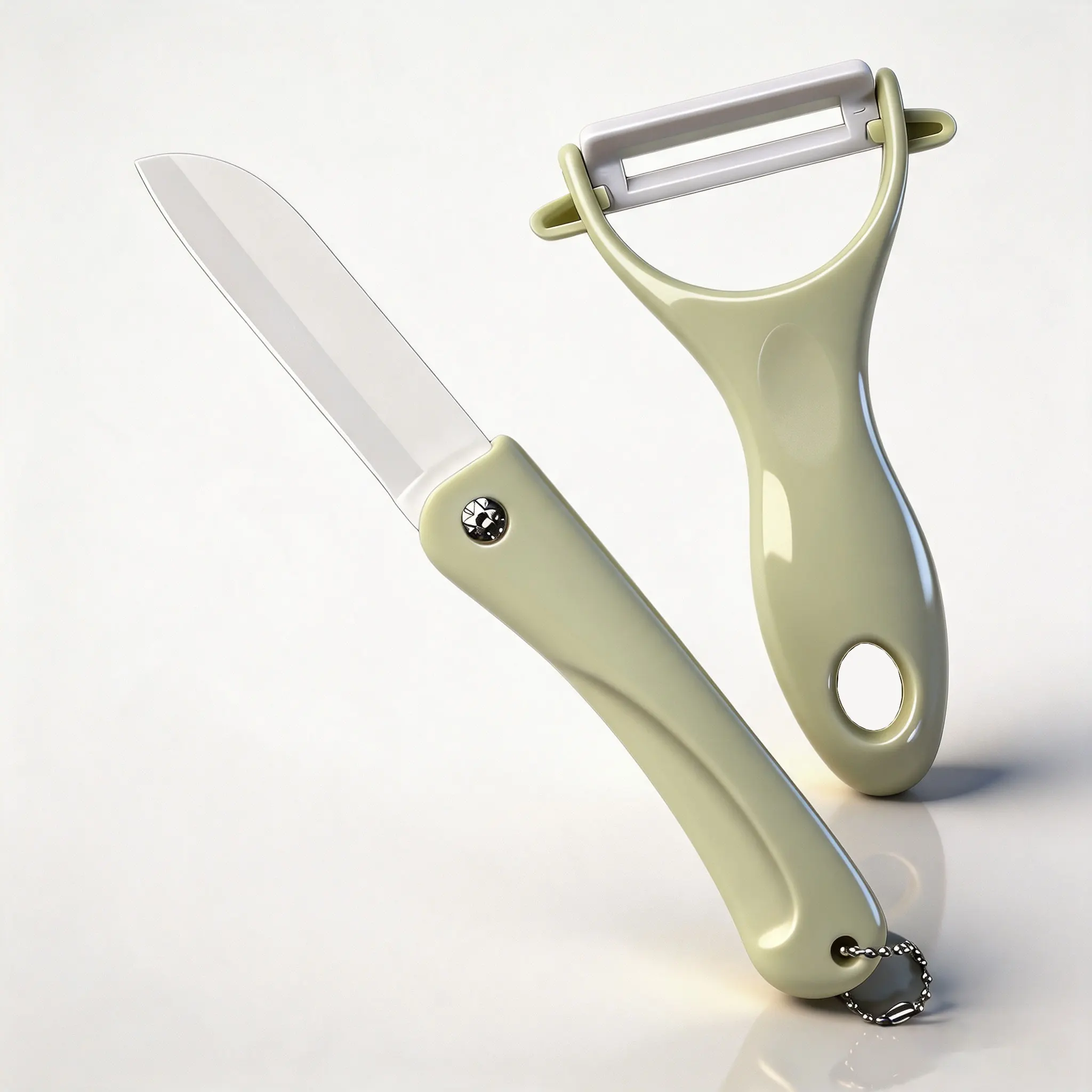 2 pieces of Kitchen knives Ceramic Folding Fruit knife Peeler Kitchen accessories household Potato peeler, durable cooking tool