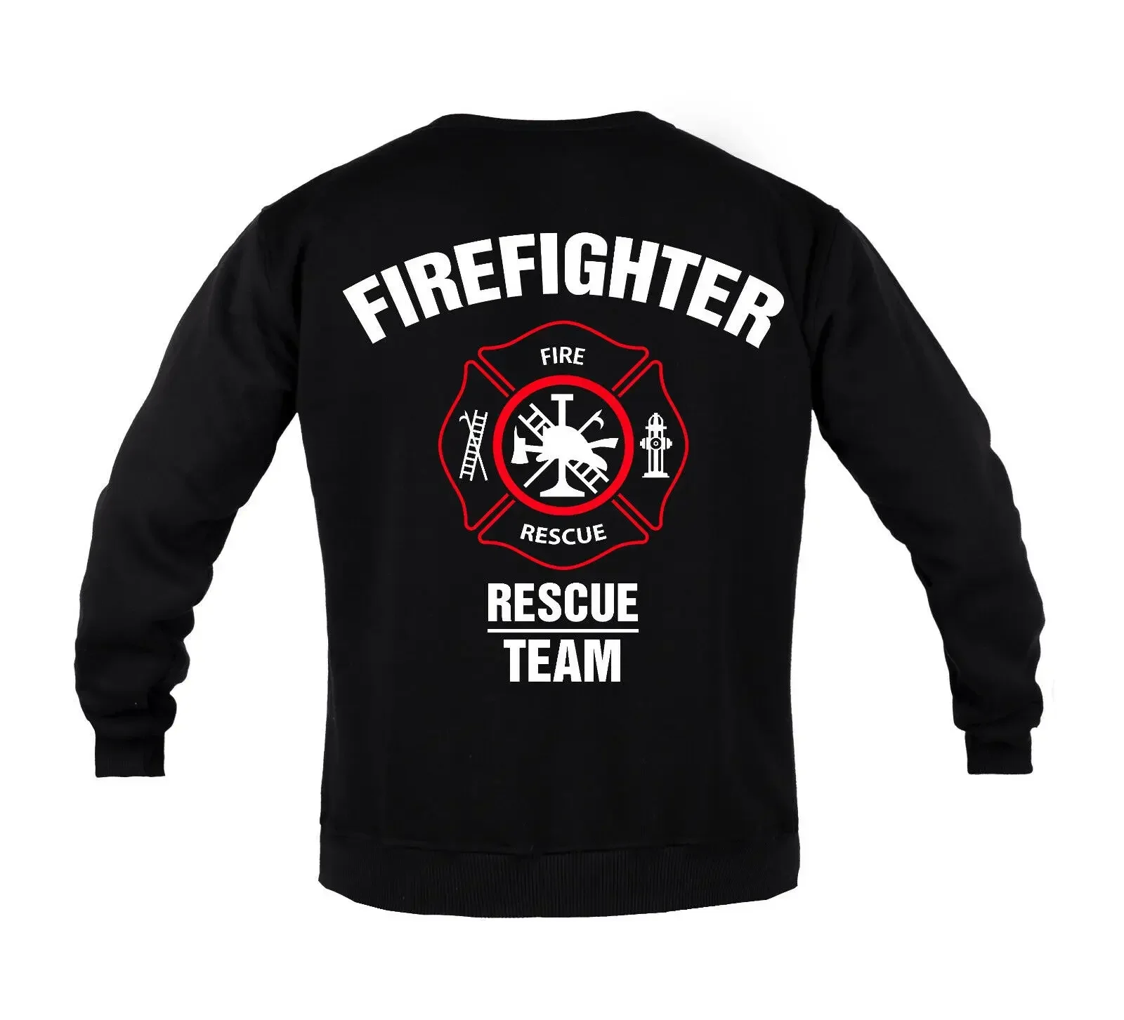 Firefighters Sweatshirt Rescue Team Mens Cotton Firefighter Hoodie Crewneck