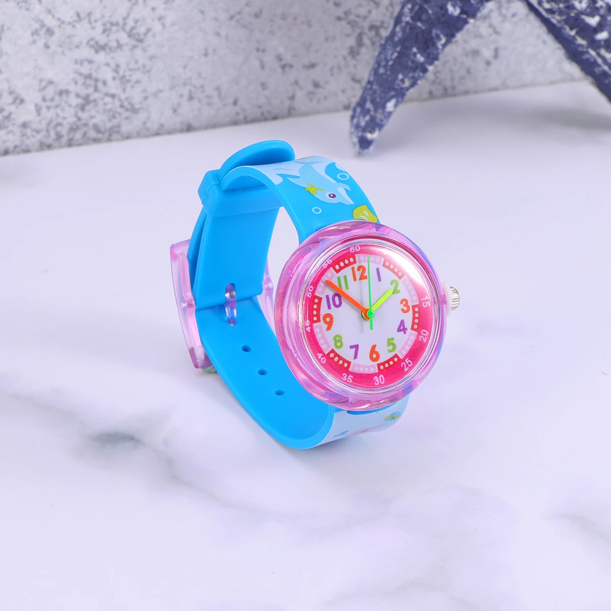 

Cartoon Dolphin Watch Kids Silicone Toy Durable Fashion Gifts Favors Birthday Party Baby Shower Souvenirs Comfortable Wear