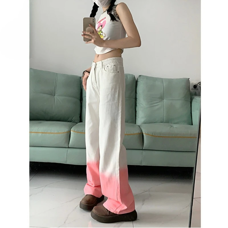 Vintage Jeans Woman High Waist Straight Leg Jeans Women's Pants Streetwear Korean Fashion  Female Clothing Clothes Denim