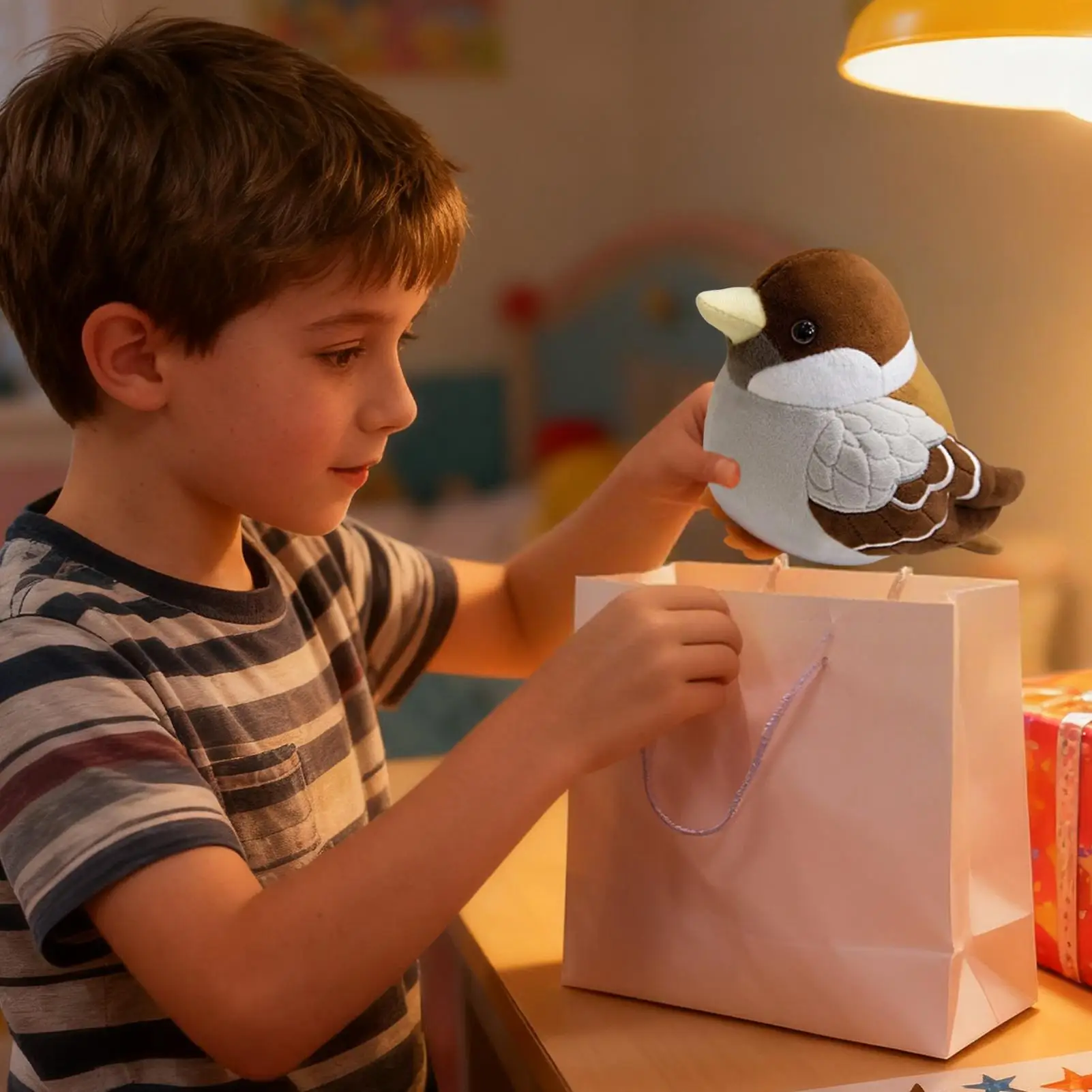 

Bird Plush Toy 6 Inch Cute Soft Realistic Doll Cute Plush Sparrow Stuffed Animals For Comfort Companion Adults Teens Living Room