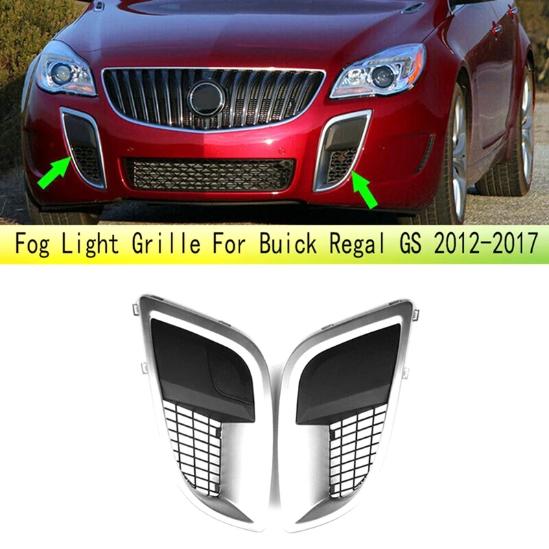 

1 Pack Car Left Fog Light Grille Fog Trailer Cover Front Bumper Light Grille Racing Grills Plastic For Buick Regal GS 2012-2017