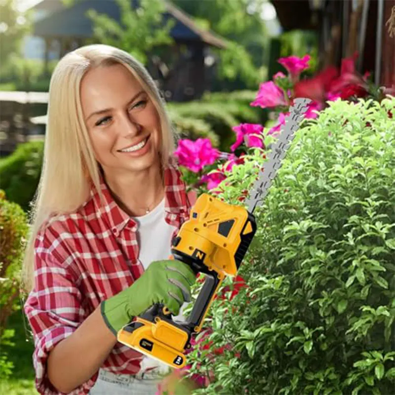 2-in-1 Cordless Electric Hedge Trimmer & Grass Cutter - Brushless Pruner Fits DeWalt 20V Battery, Practical Garden Power Tool