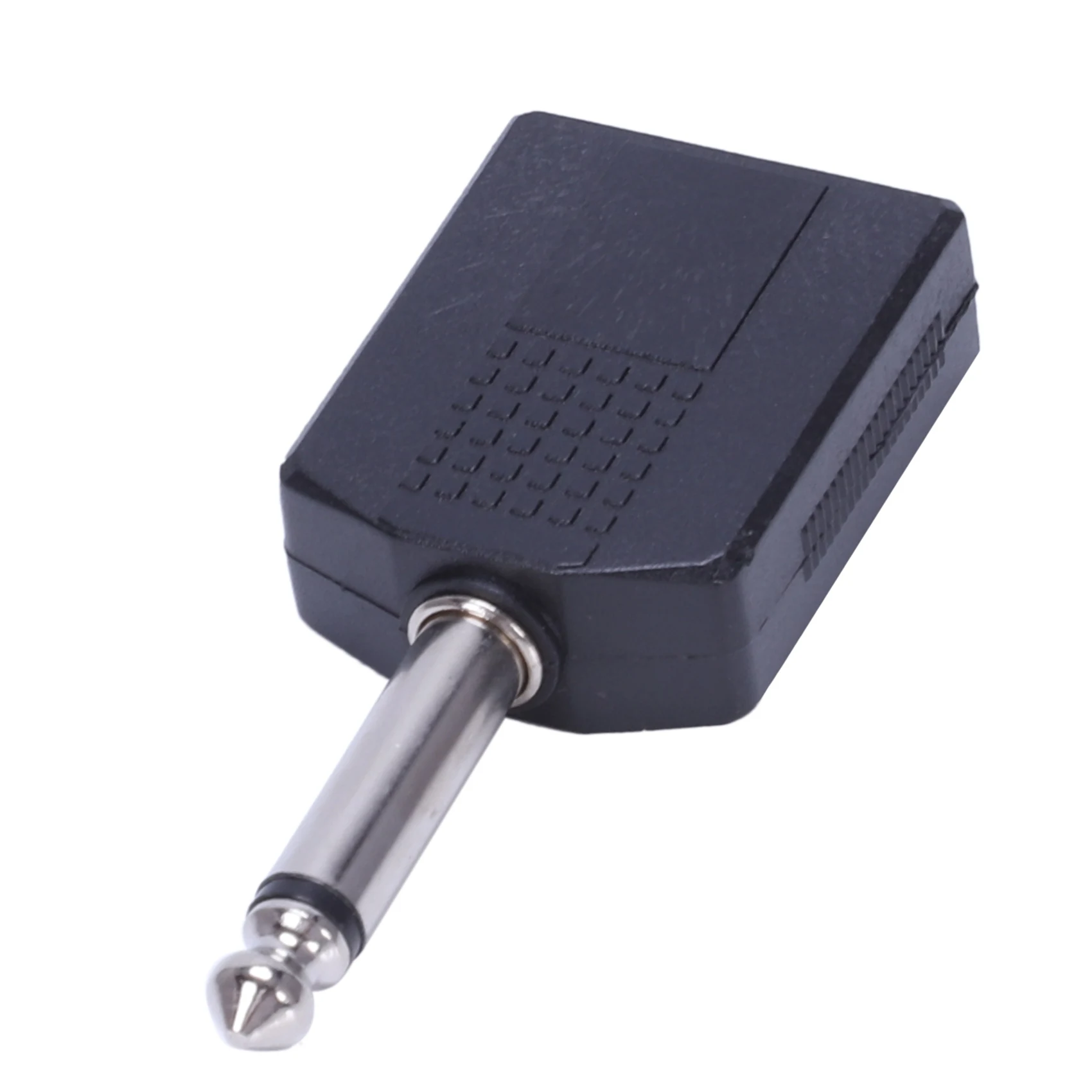 A32T-2X Black 6.35 1/4 Inch Male To Dual Female Mono Y Cord PA Audio Cable Adapter