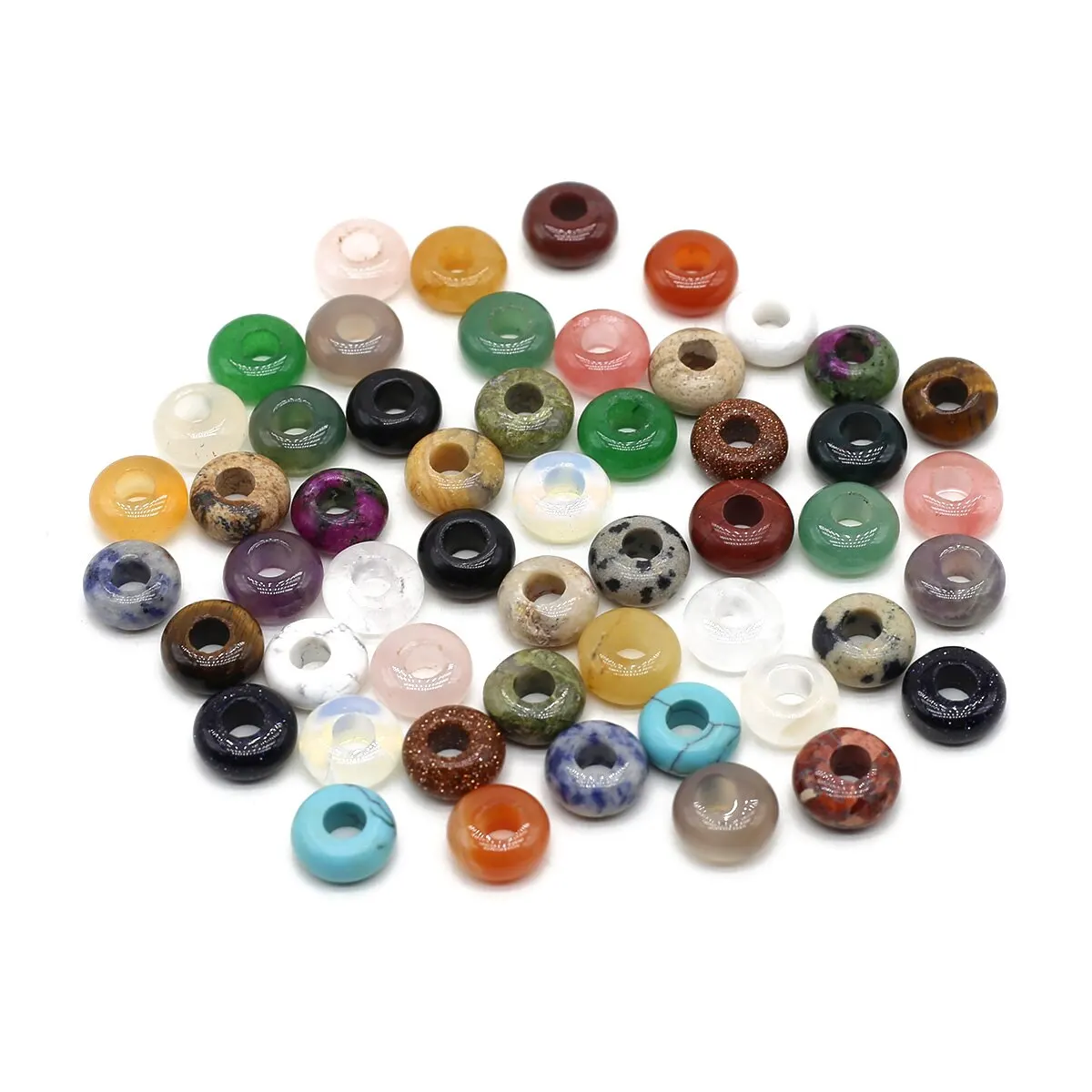 20 pz/pacco perline di abaco 5x10mm agata rossa naturale occhio di tigre ametiste perline di quarzo rosa per gioielli che fanno braccialetto collana