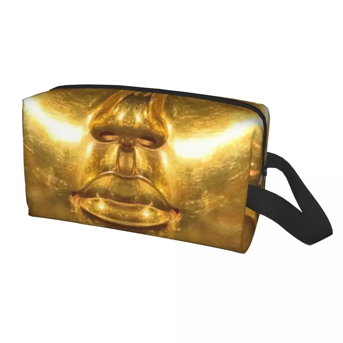 

Cute King Tut Golden Travel Toiletry Bag for Ancient Egypt Pharaoh Tutankhamun Makeup Cosmetic Organizer Beauty Storage Dopp Kit