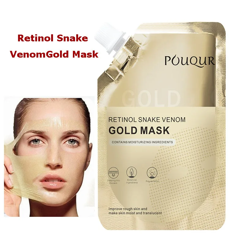 100g Moisturizing Oil Control  Moisturizing 1/2/3Pcs Gold Mask Skin Care Facial Mask Retinol Snake Venom Peptide