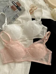 MOYISU JP Sweet Lace Bra for Little Girls - No Underwire Anti-Sagging Breathable Thin Women's Underwear Pure Desire Collection