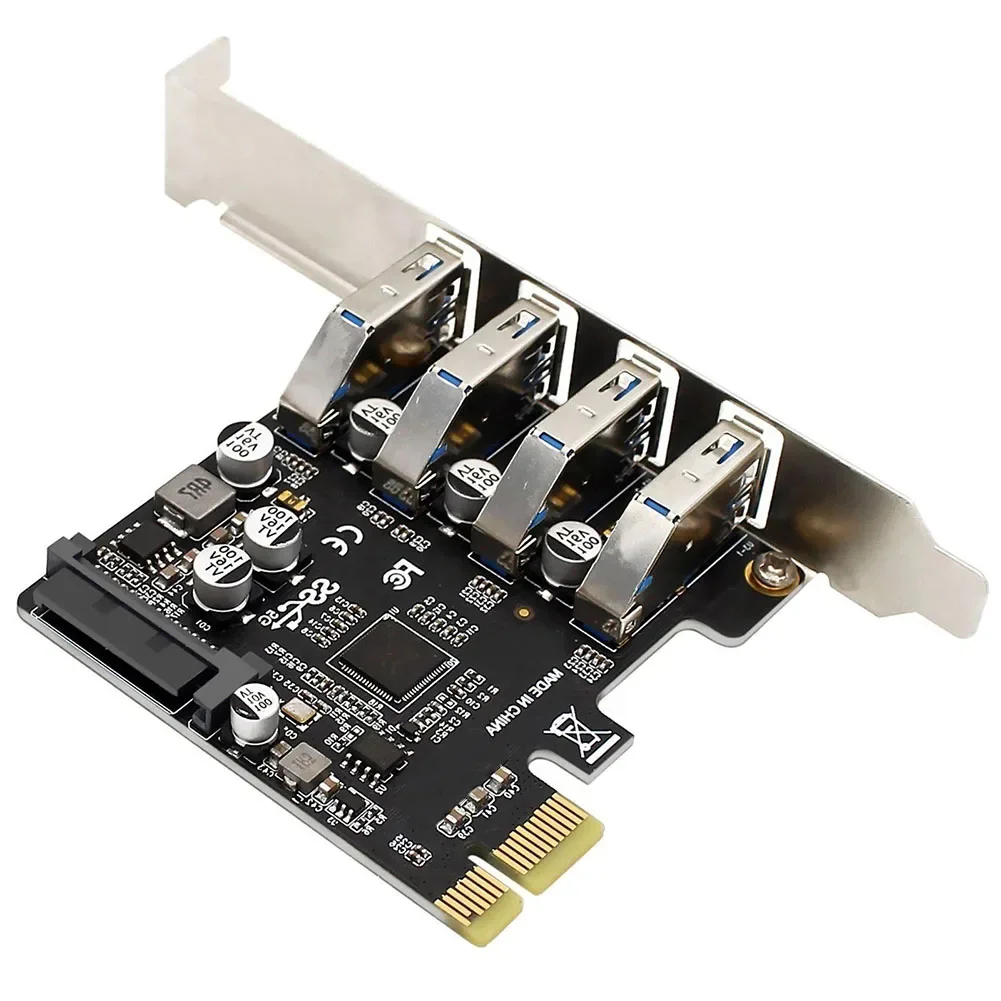 PCI Express USB 3.0 Expansion Card Supporting Simultaneous Operation of Multiple High-Bandwidth USB Devices at 5Gbps
