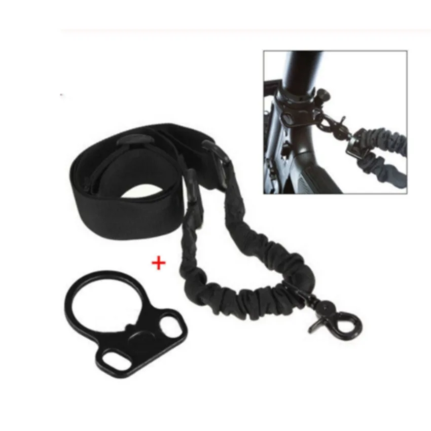Single Point Gun Sling Shoulder Strap Rifle Strapping Belt Dual Loop End Plate Mount Adapter Toy Gun AR15 M4 Rail Attachment