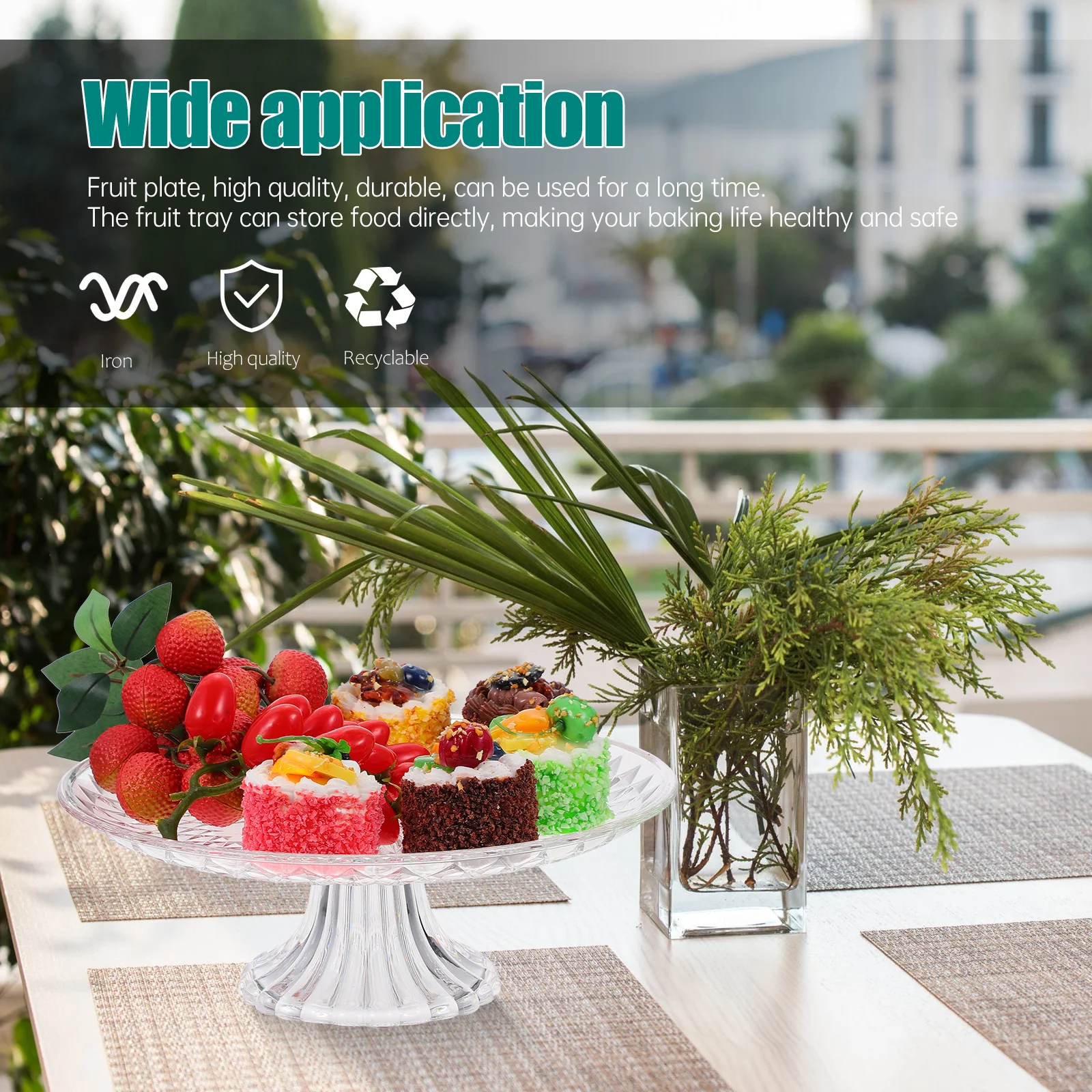 

1Pcs Acrylic Fruit Tray 30cm Transparent Stable Display Stand Wedding Party Dessert Fruit Plate Dessert Stand Cake Plate