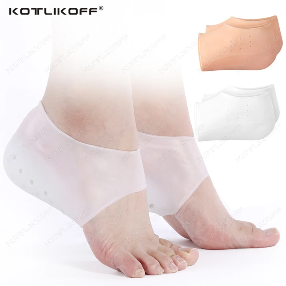 2-4 cm Höhe Erhöhen Einlegesohlen Unisex Silikon Ferse stoßdämpfung Atmungsaktive Socken Ferse Pads Plantarfasziitis Relief Pad
