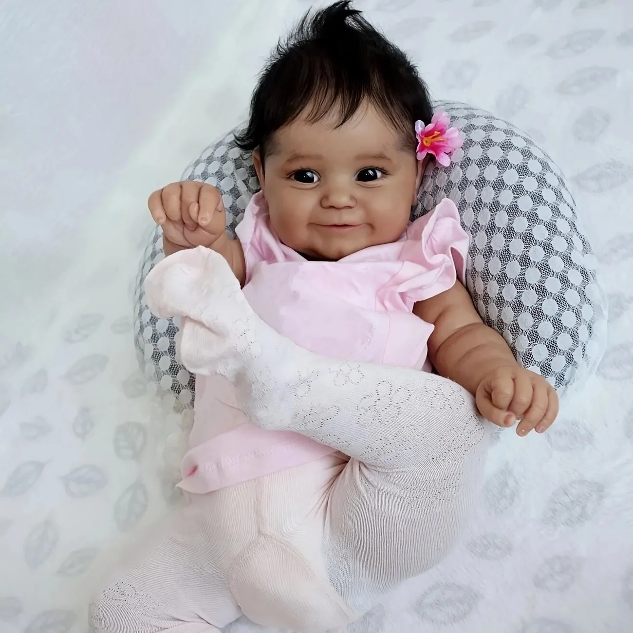 

20 Inch Dark Skin Maddie Reborn Girl Doll BY Artists Handmade Soft Touch Bebe Reborn