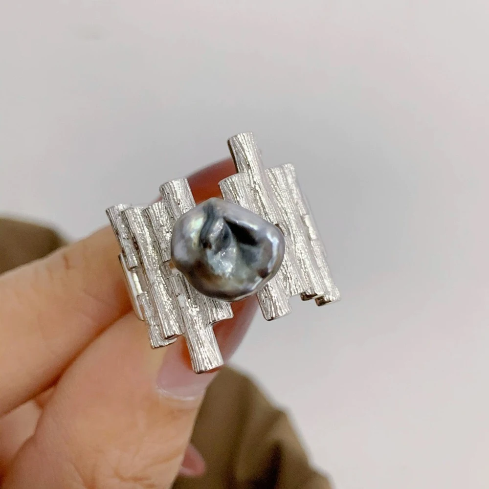 

2 шт. DIY жемчужные аксессуары 925 серебряное кольцо с жемчугом пустой держатель, модный золотой серебряный держатель для колец с круглым 7-10 мм