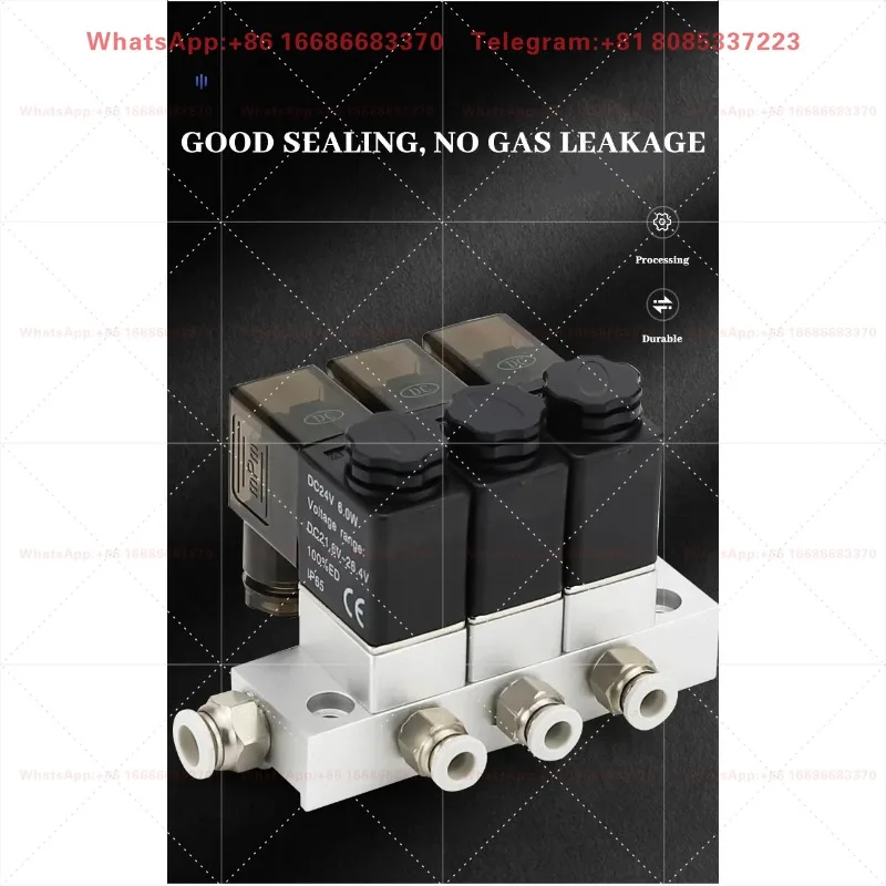 12V 24V 110V 220V 2way Normally Closed Air Magnetic Valve 2v025 Multi-way Combination Manifold Pneumatic Solenoid valve