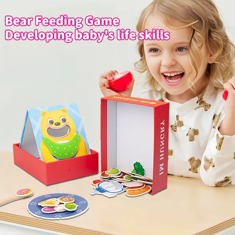 Montessori Wooden Toys Children Take Exercise Hand Movement Toys Baby Play House Sham Play Feed Games Toys Early Education Toys