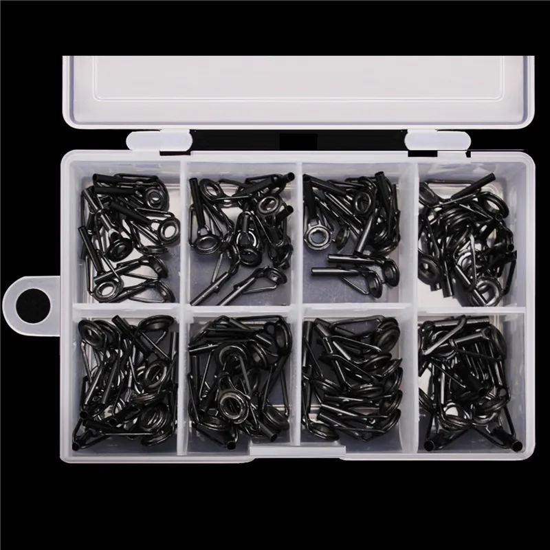 8/80Pcs Fishing Rod Guides High Point Repair Tool Ring Rod Tip High Spare Parts Fishing Accessories