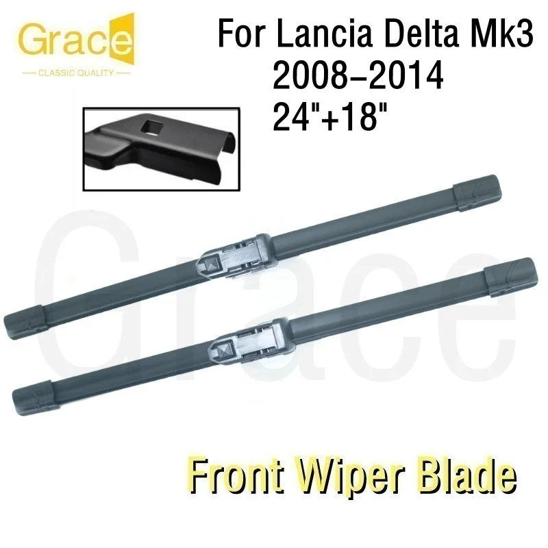 

For Lancia Delta MK3 Wiper Blade 24"+18“ Car Windshield Windscreen Rubber 2008 2009 2010 2011 2012 2013 2014