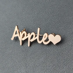 Custom Name Brooch For Women Men's Stainless Steel Gold Silver Personalized Handwriting  Breastpin Clip Clasp Customized Gift