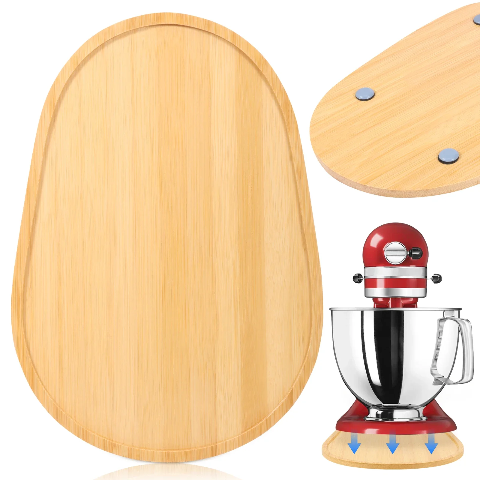 Bamboo Mixer Slider for KitchenAid 5-7Qt Tilt-Head Stand Mixer, Appliance Sliding Mat Pad，Kitchen Aid Mixers Accessories